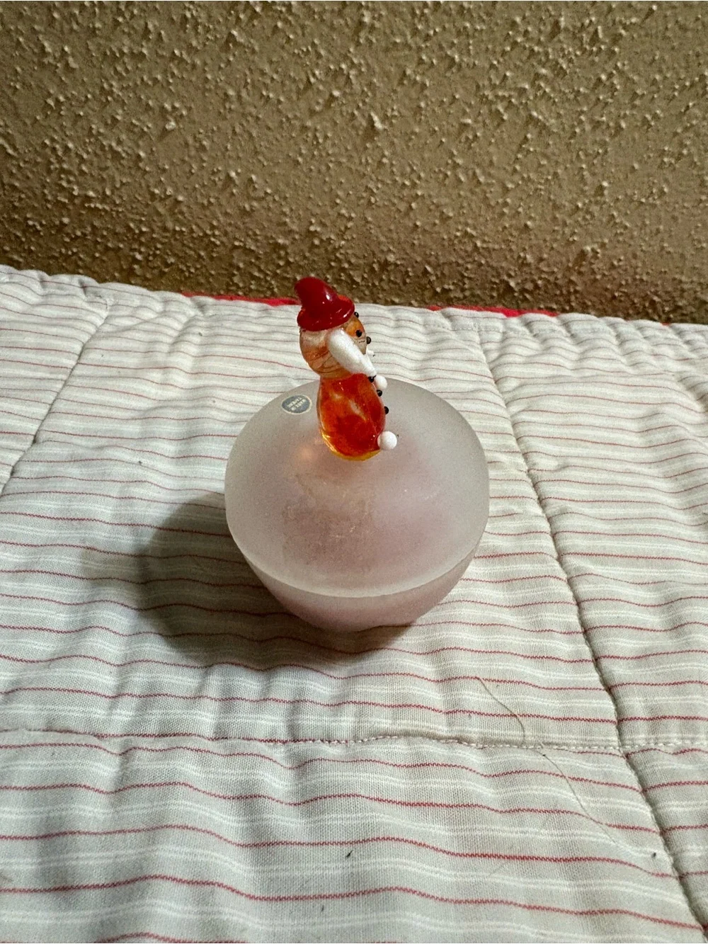 Vintage Miniature Blown Glass Santa Candle